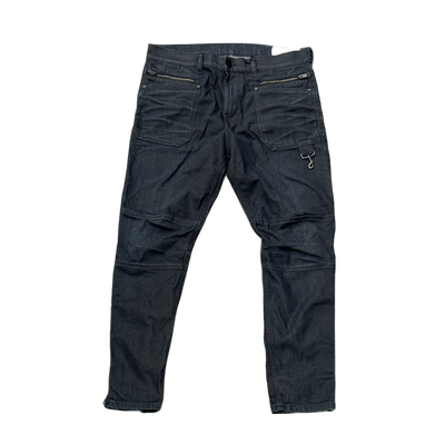 DIESEL DENIM DARK BLUE WASH WITH ZIPPERS