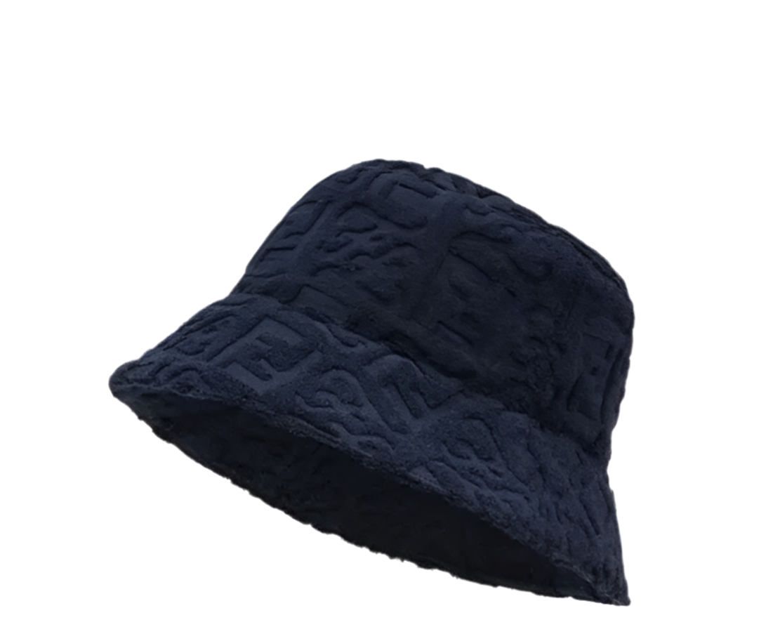 Fendi - Logo-Jacquard Cotton-Blend Terry Bucket Hat - Navy