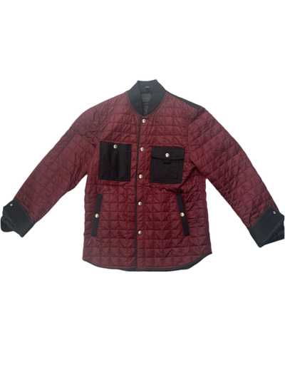 DIESEL Black And Gold Button Up Jacket (Maroon)