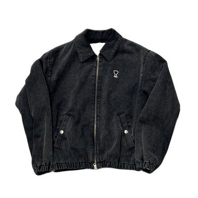 AMI BLACK JEAN BOMBER JACKET