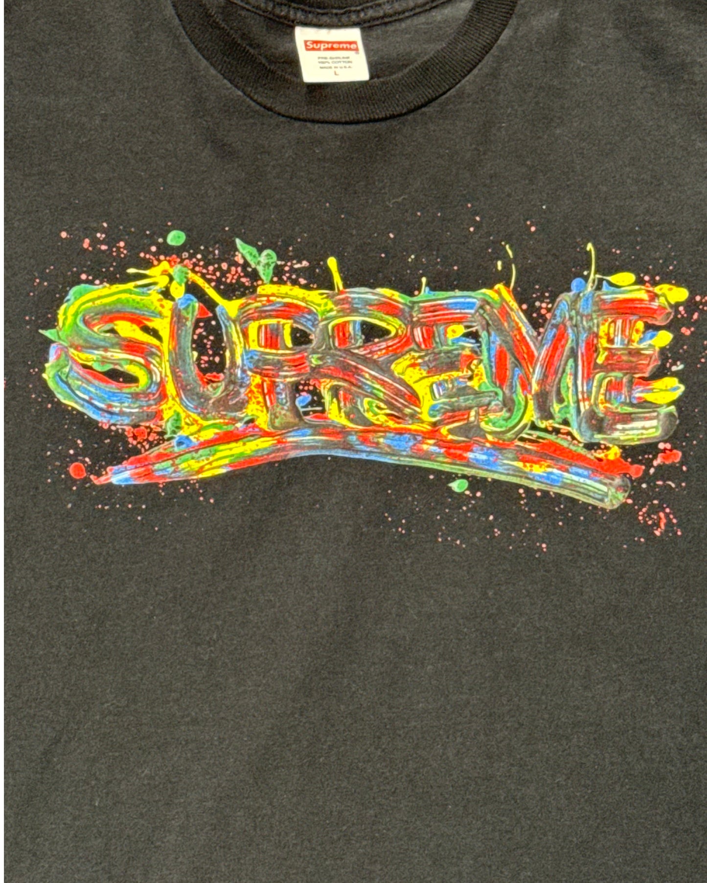 SUPREME Paint Logo Tee - Black