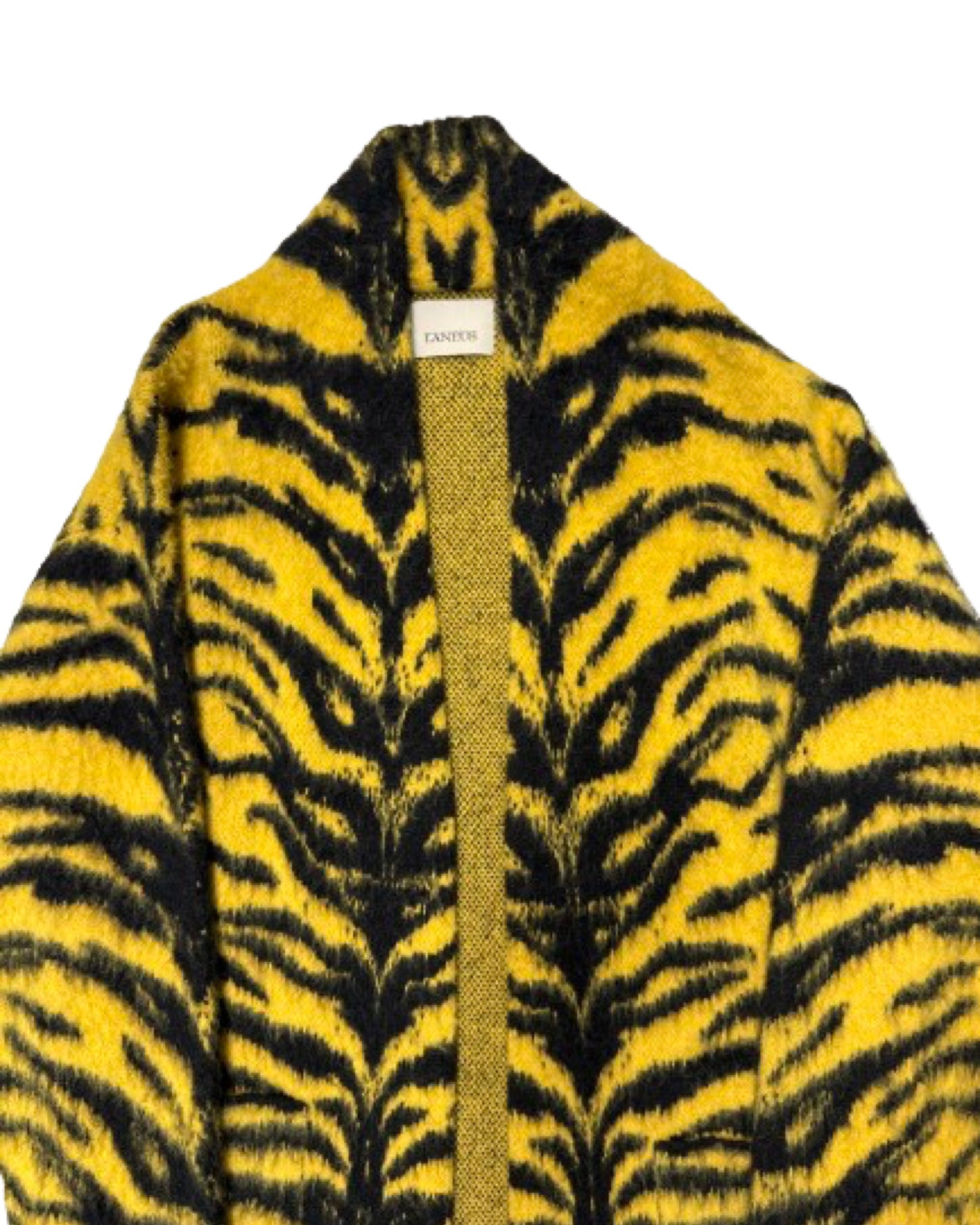 LANEUS Yellow Zebra Wool Coat