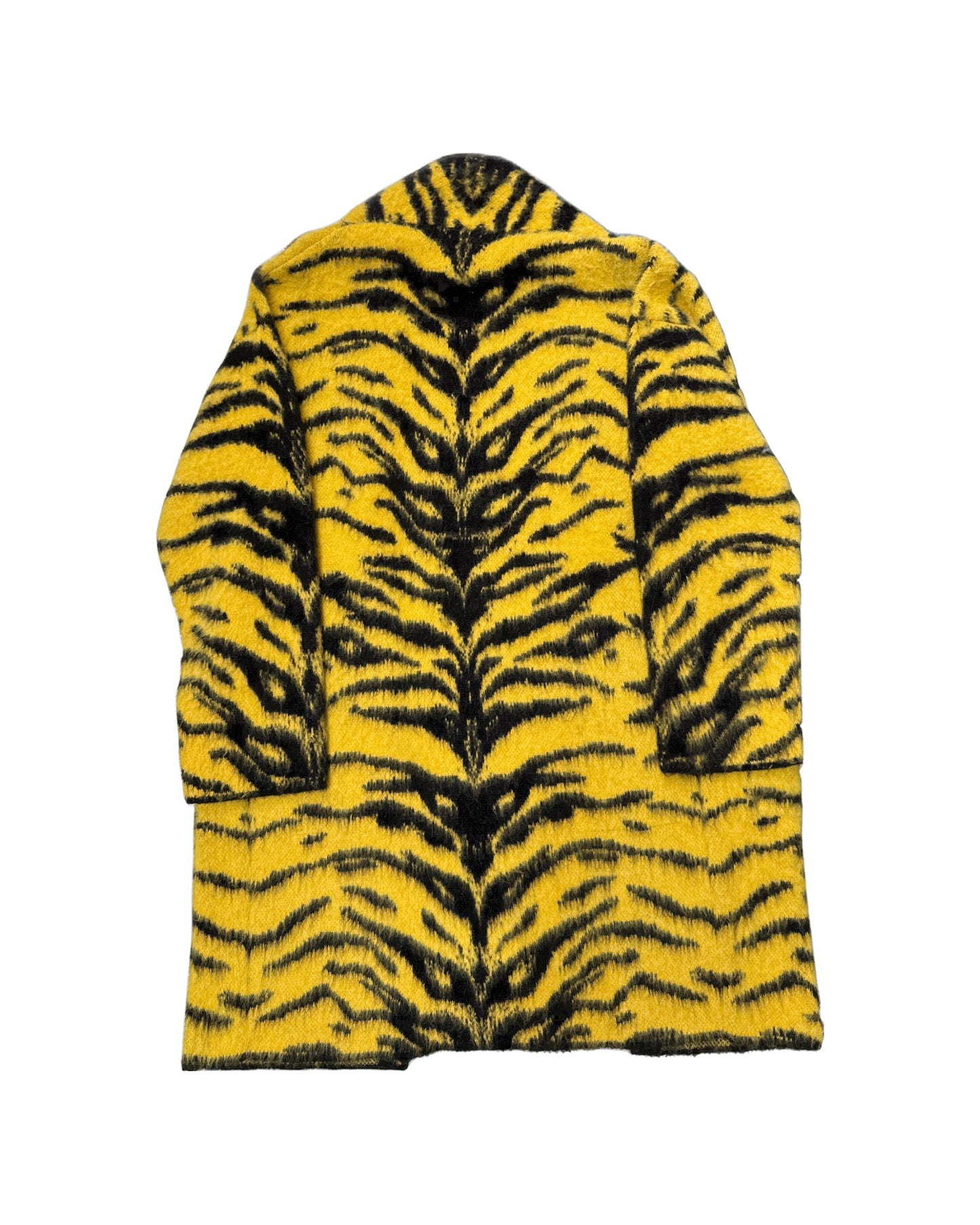 LANEUS Yellow Zebra Wool Coat