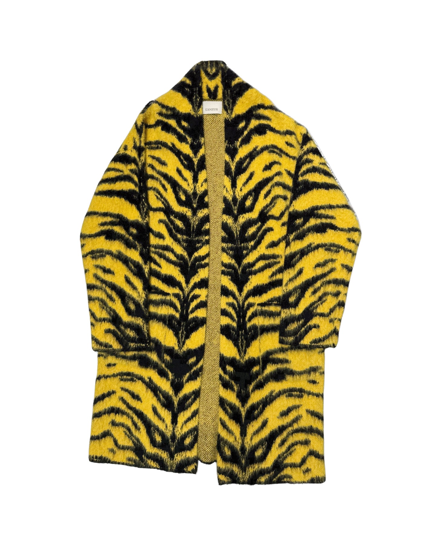 LANEUS Yellow Zebra Wool Coat