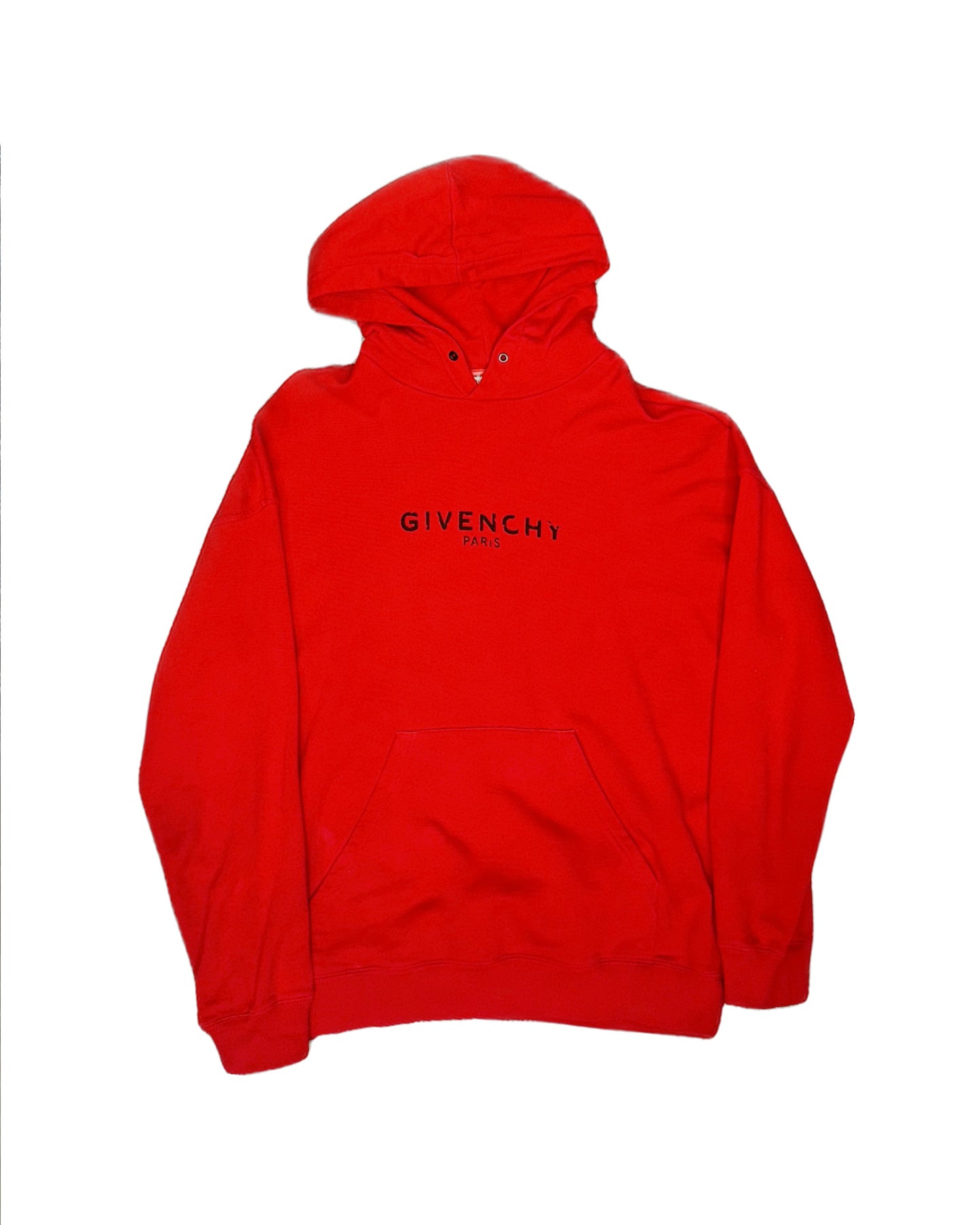 GIVENCHY Distressed Logo-Print Loopback Cotton-Jersey Hoodie - Men - Red