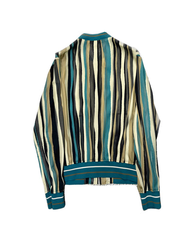 DOLCE & GABBANA Multicolor Viscose Striped Full Zip Jacket