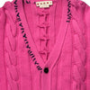 MARNI Pink Stitch-Detail Cable-Knit Cardigan