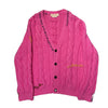 MARNI Pink Stitch-Detail Cable-Knit Cardigan